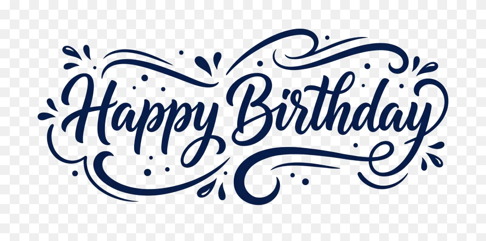 Calligraphy Happy Birthday Transparent Background PNG  Transparent Background