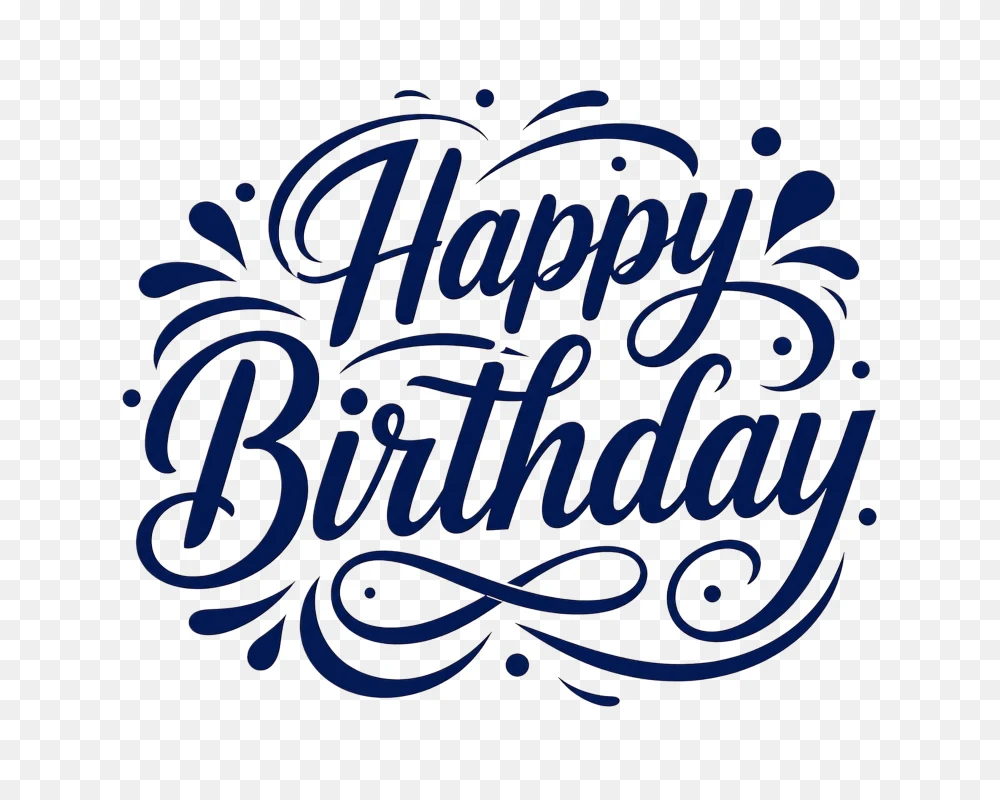 Happy Bithday Png – Typography Transparent Background  Transparent Background