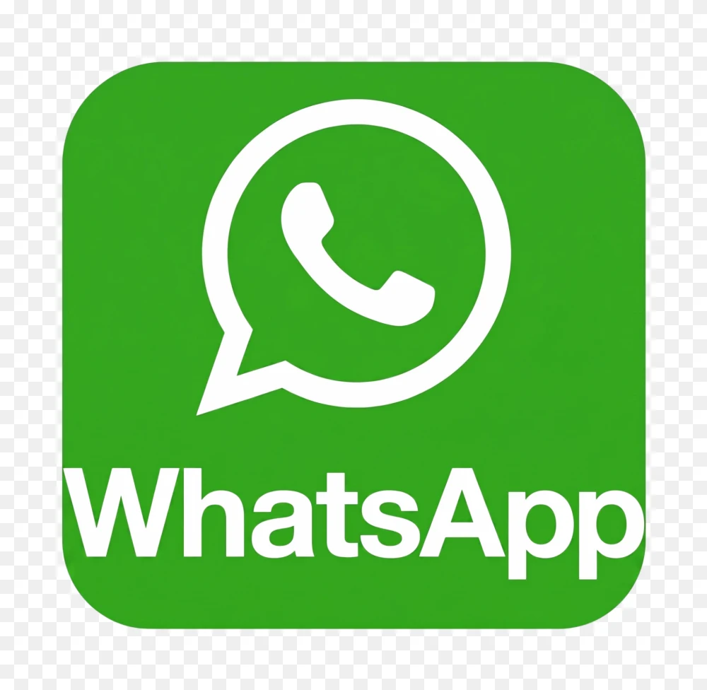 Green WhatsApp App Icon with Text PNG  Transparent Background