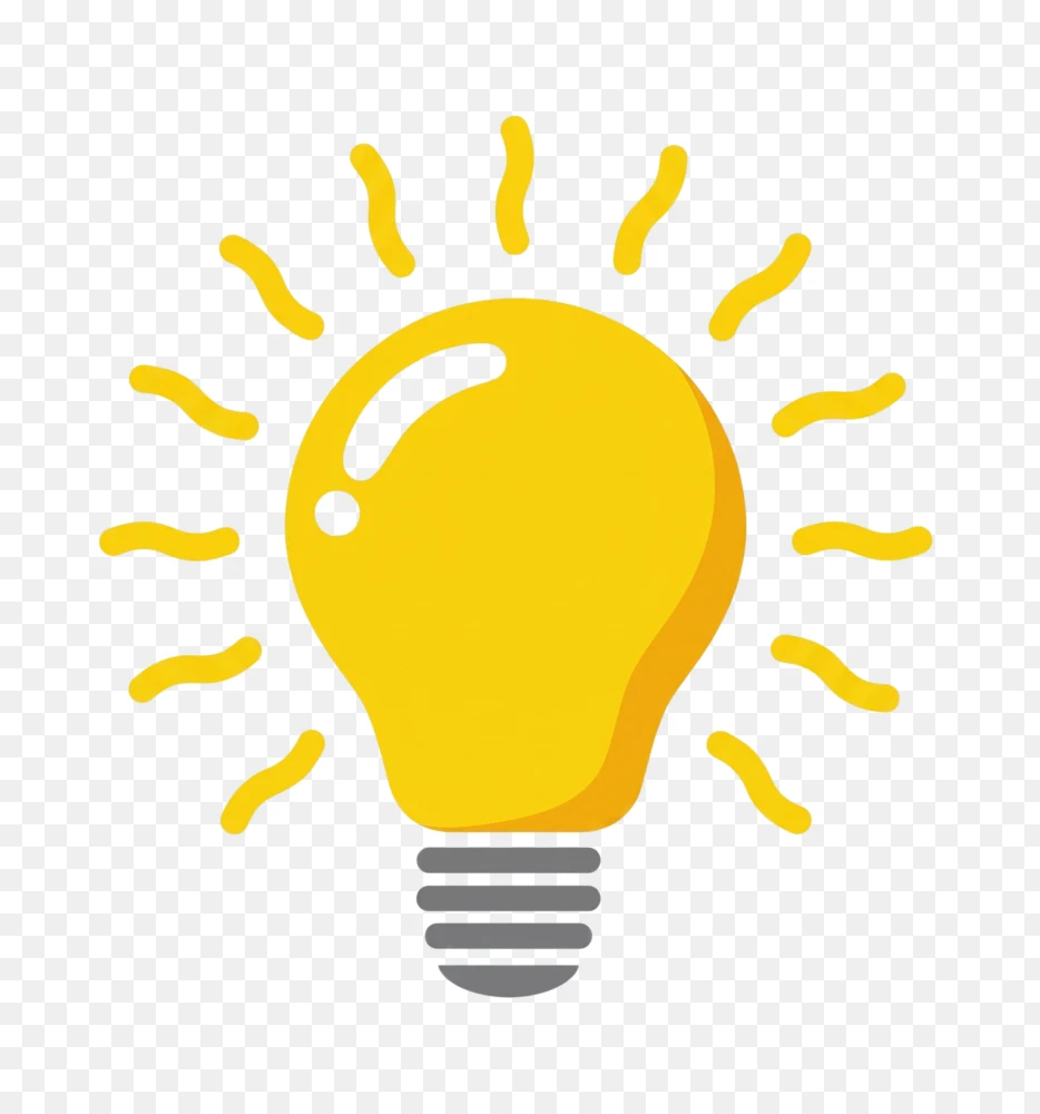 Glowing Yellow Lightbulb Idea Icon PNG  Transparent Background