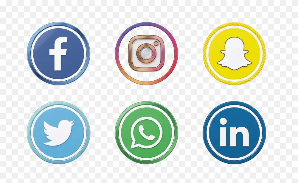Popular Social Media Circular Icon PNG  Transparent Background