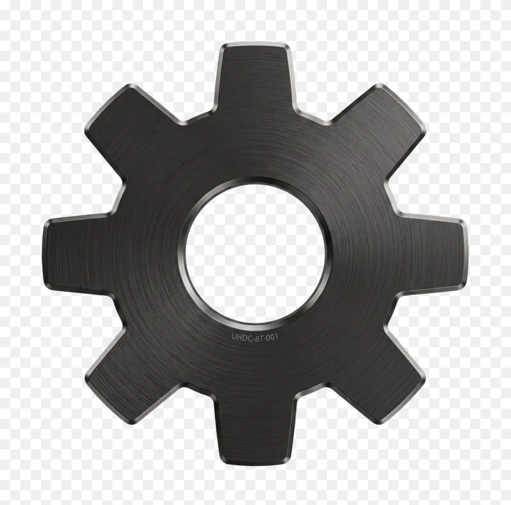 Professional Metallic Black Gear Settings Icon PNG  Transparent Background