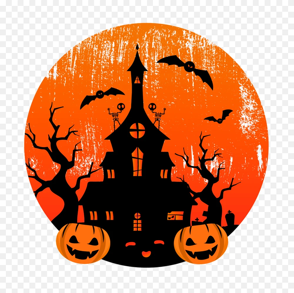 Spooky Halloween Haunted House PNG  Transparent Background