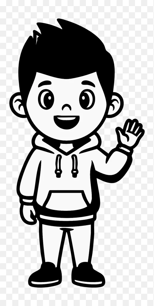 Waving Boy Vector Transparent Background PNG  Transparent Background