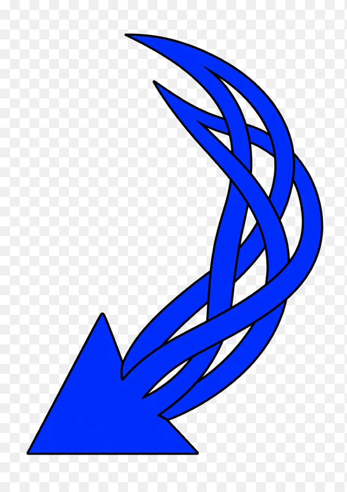 Blue Abstract Interlocking Arrow Shape PNG  Transparent Background