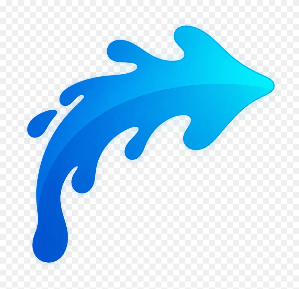 Blue Liquid Splash Arrow Directional Icon PNG  Transparent Background
