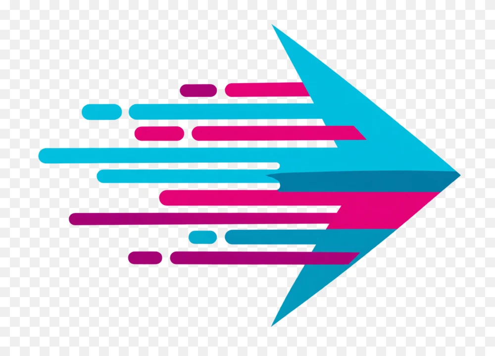 Dynamic Cyan and Magenta Motion Arrow PNG Transparent  Transparent Background
