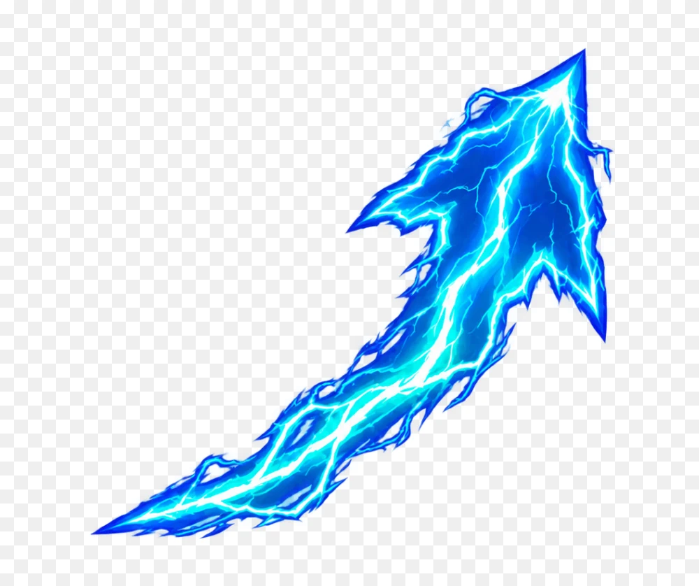 Glowing Blue Electric Upward Arrow PNG Graphic  Transparent Background