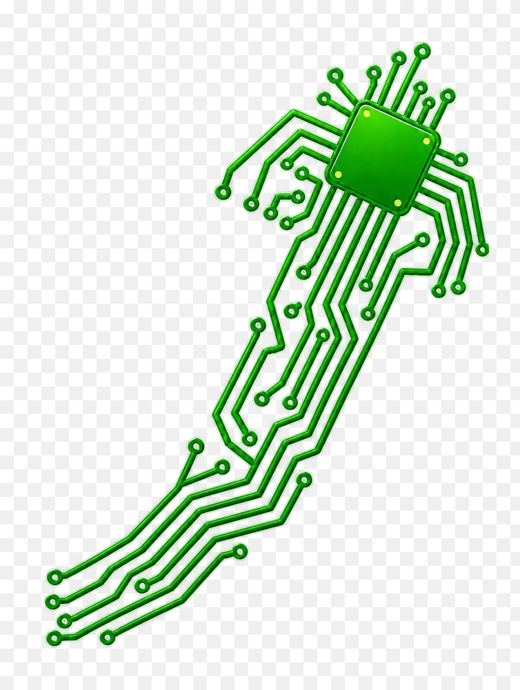Glowing Green Circuit Board Microchip Arrow PNG  Transparent Background