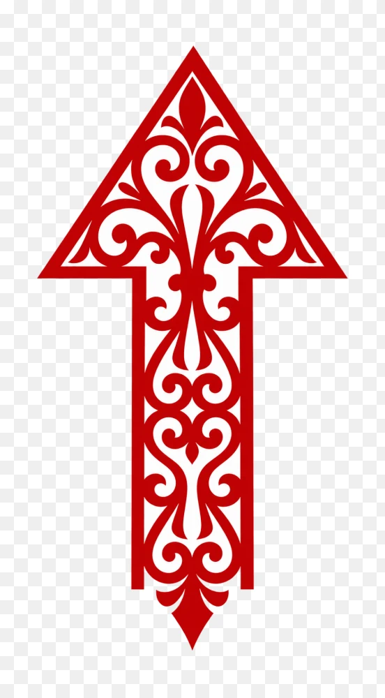 Red and White Upward Arrow PNG  Transparent Background