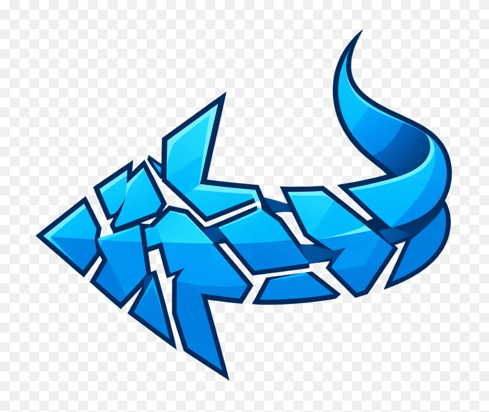 Shattered Crystal Blue Horns Graphic Transparent PNG  Transparent Background