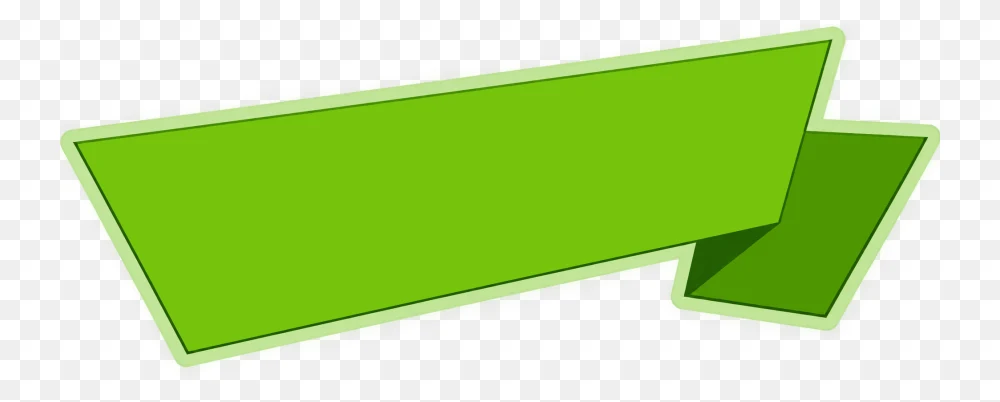 Vibrant Green Ribbon Banner Illustration PNG  Transparent Background