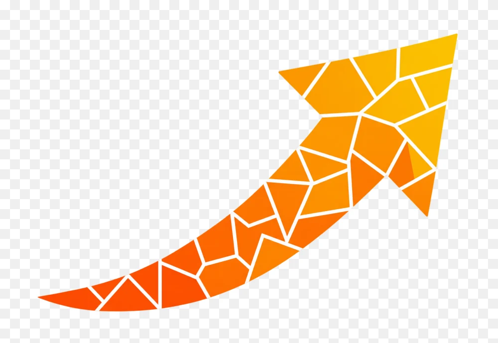 Vibrant Mosaic Growth Arrow PNG  Transparent Background