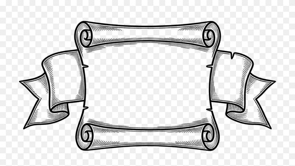 Vintage Scroll Banner and Ribbon Frame PNG  Transparent Background
