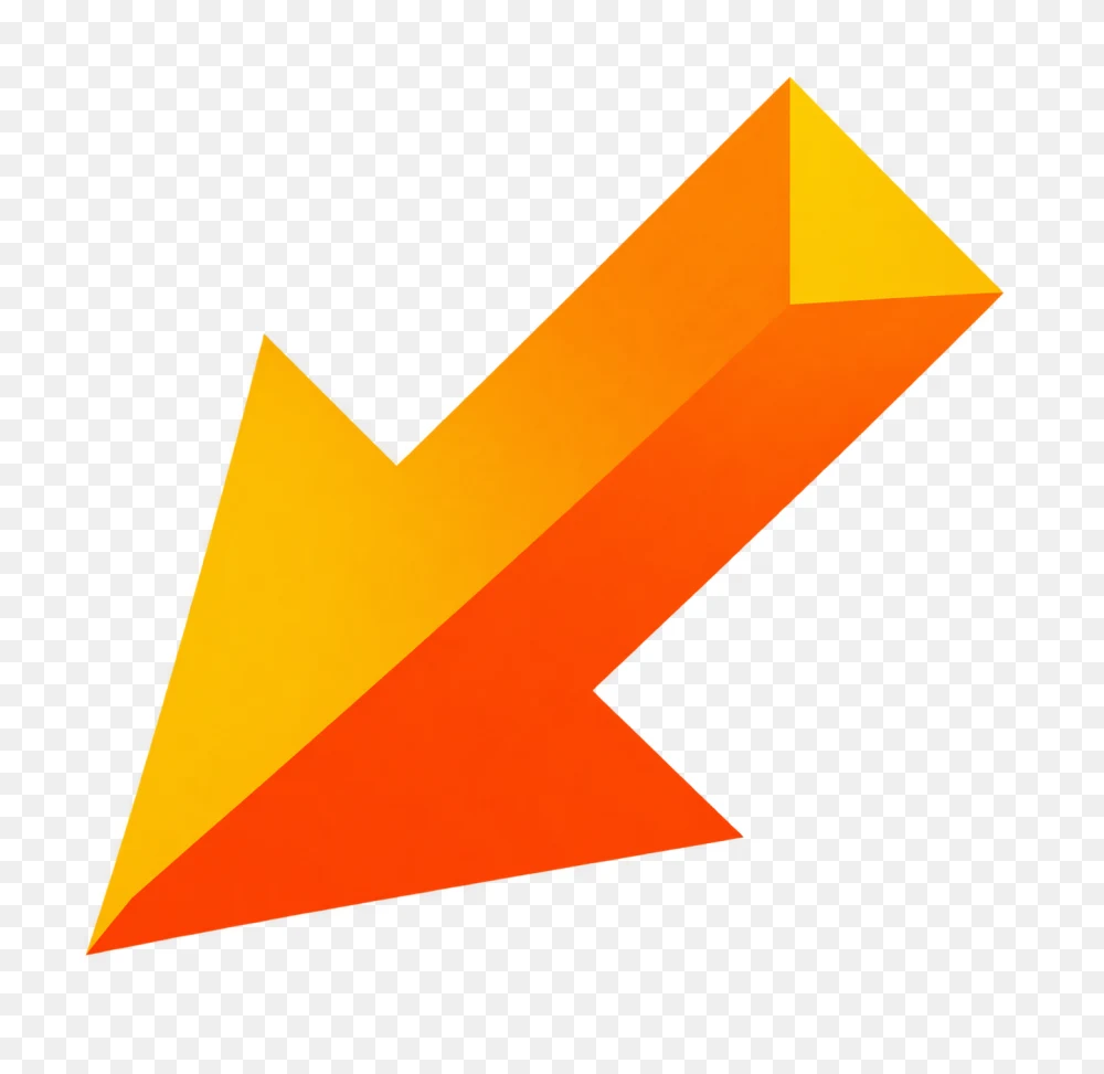 3D Orange Arrow Directional Symbol PNG  Transparent Background