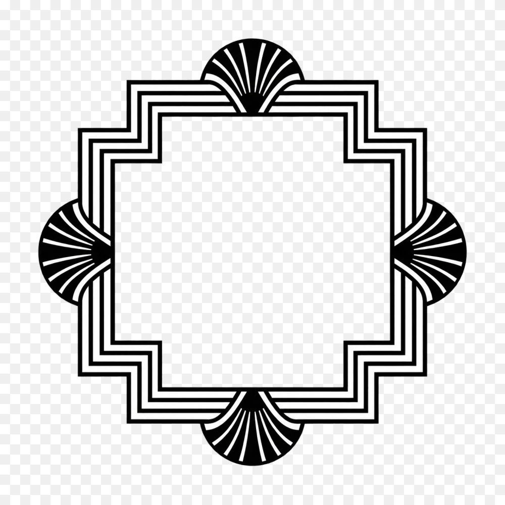 Art Deco Geometric Frame Transparent PNG  Transparent Background