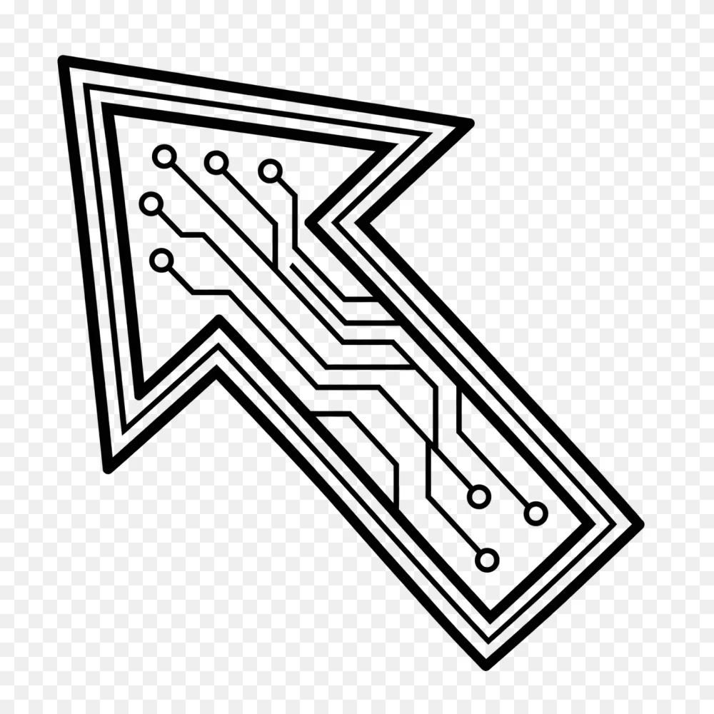 Black Circuit Board Up Right Arrow Transparent background png  Transparent Background