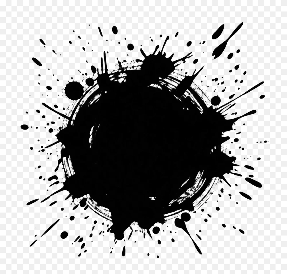 Black Ink Splatter Transparent Background PNG  Transparent Background