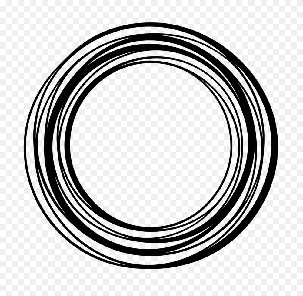 Black Scribble Circle Transparent Background PNG  Transparent Background