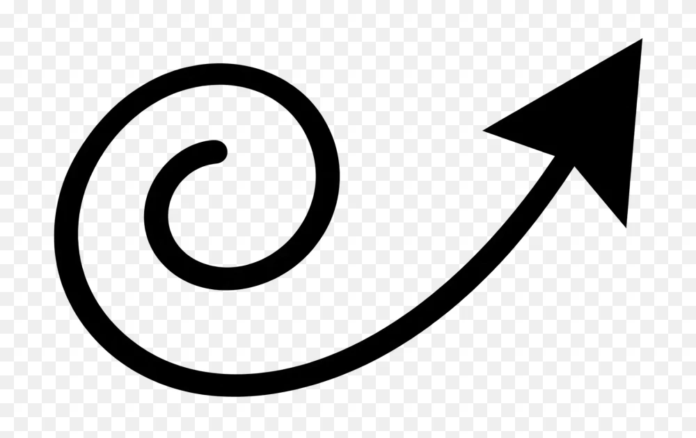 Black Spiral Arrow Transparent Background PNG  Transparent Background