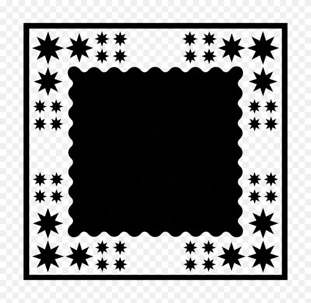 Black Star Border Transparent Background PNG  Transparent Background