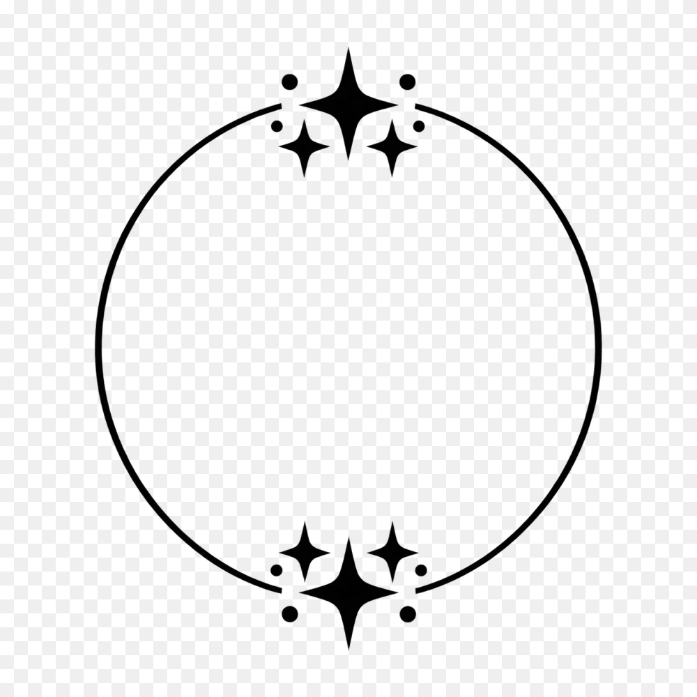 Black Star Circle Frame Transparent Background PNG Transparent Background