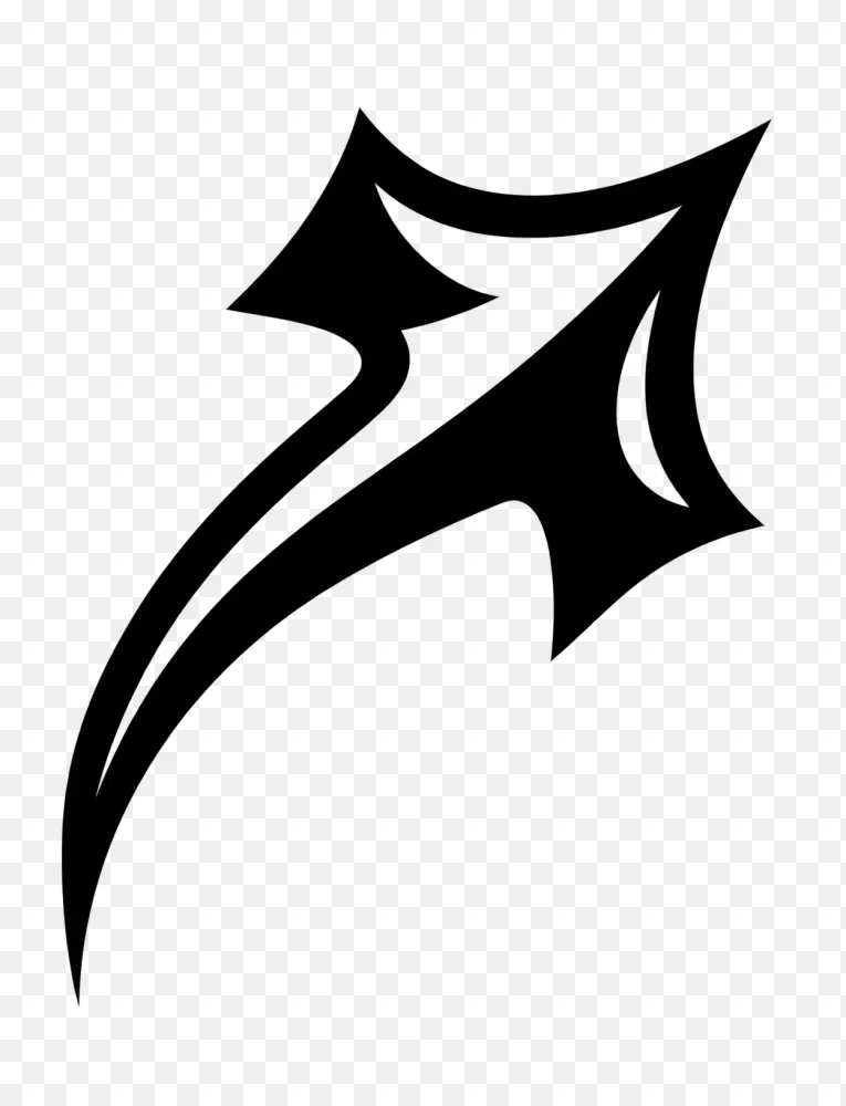 Black Star Shape Arrow Transparent Background PNG  Transparent Background