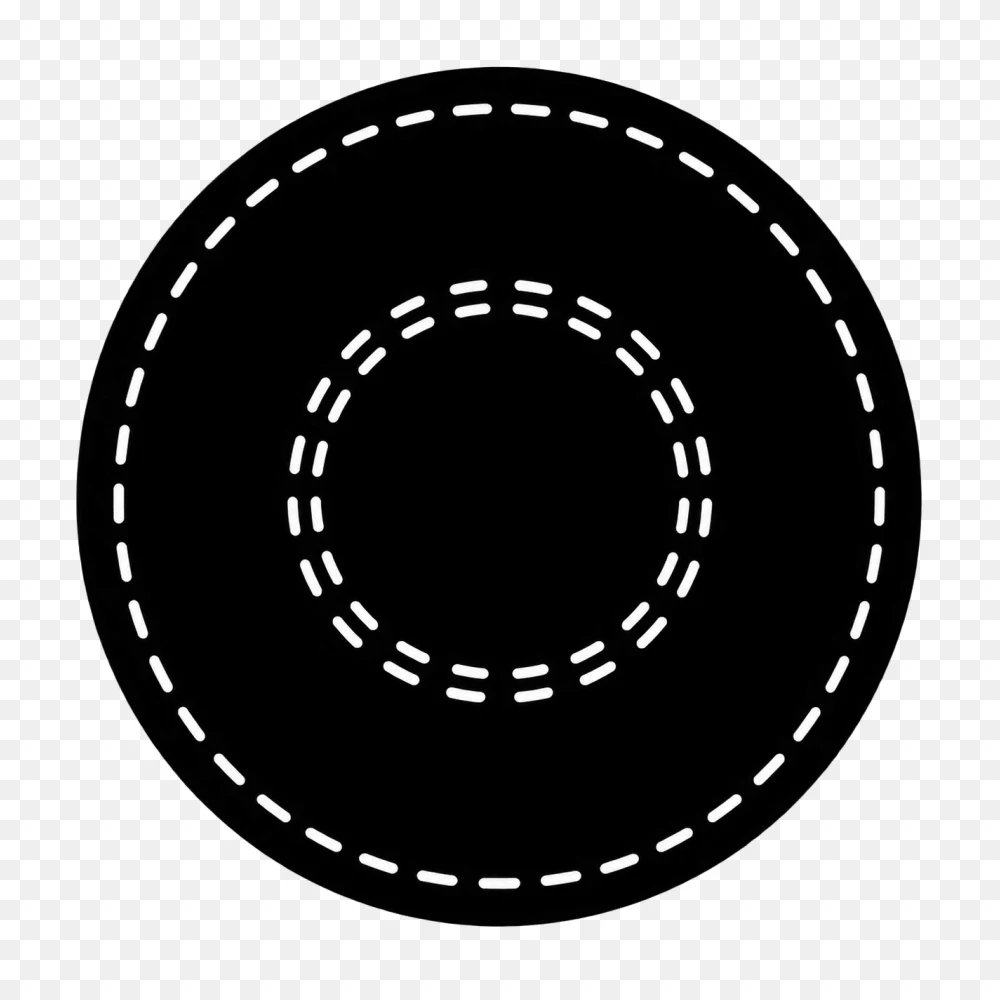 Black Stitched Circle Vector PNG  Transparent Background