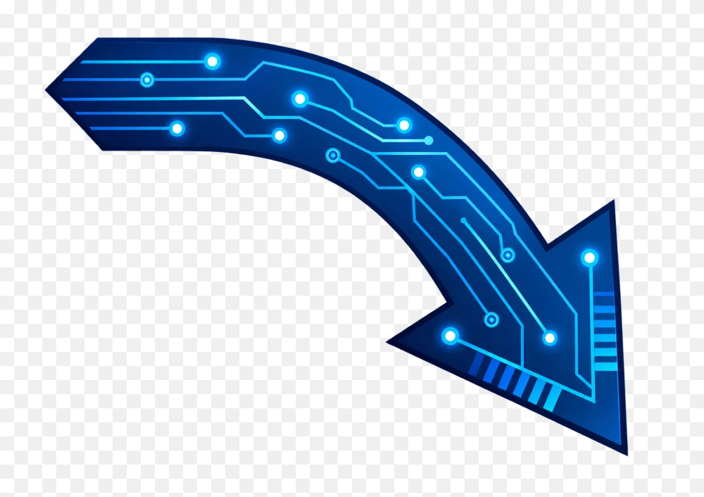 Blue Circuit Board Arrow Transparent PNG  Transparent Background