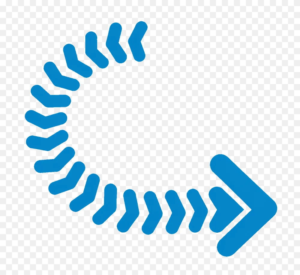 Blue Curved Arrow Graphic Transparent Background PNG Transparent Background