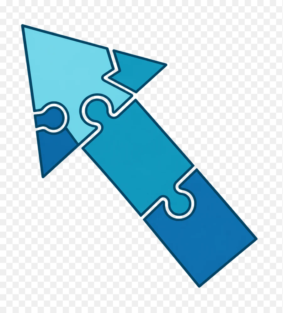 Blue Jigsaw Puzzle Arrow Growth PNG  Transparent Background