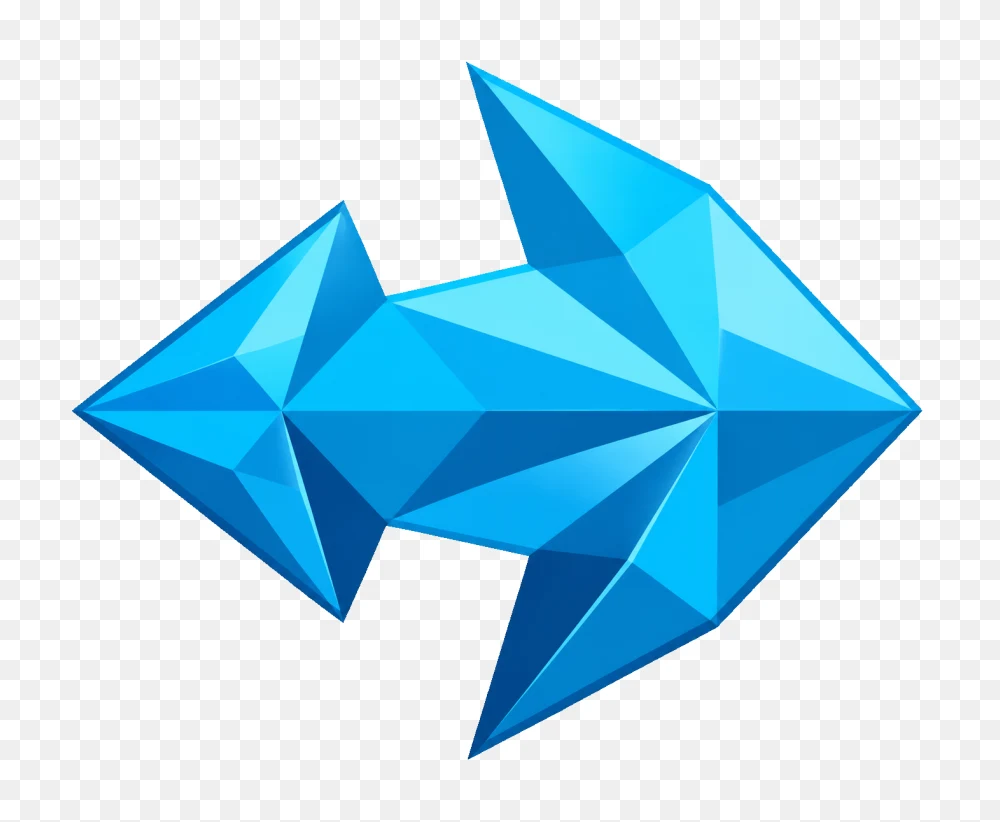 Blue Low Poly Geometric Arrow Png  Transparent Background