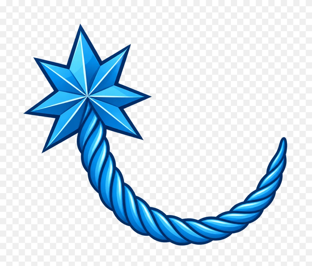 Blue Star With Rope Tail Transparent PNG  Transparent Background