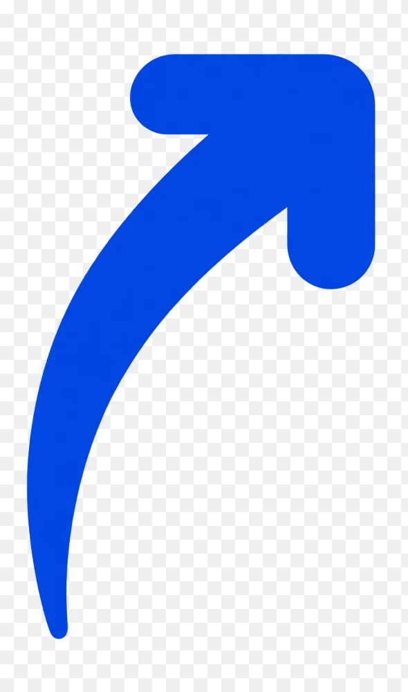 Bold Blue Curved Arrow Transparent PNG  Transparent Background