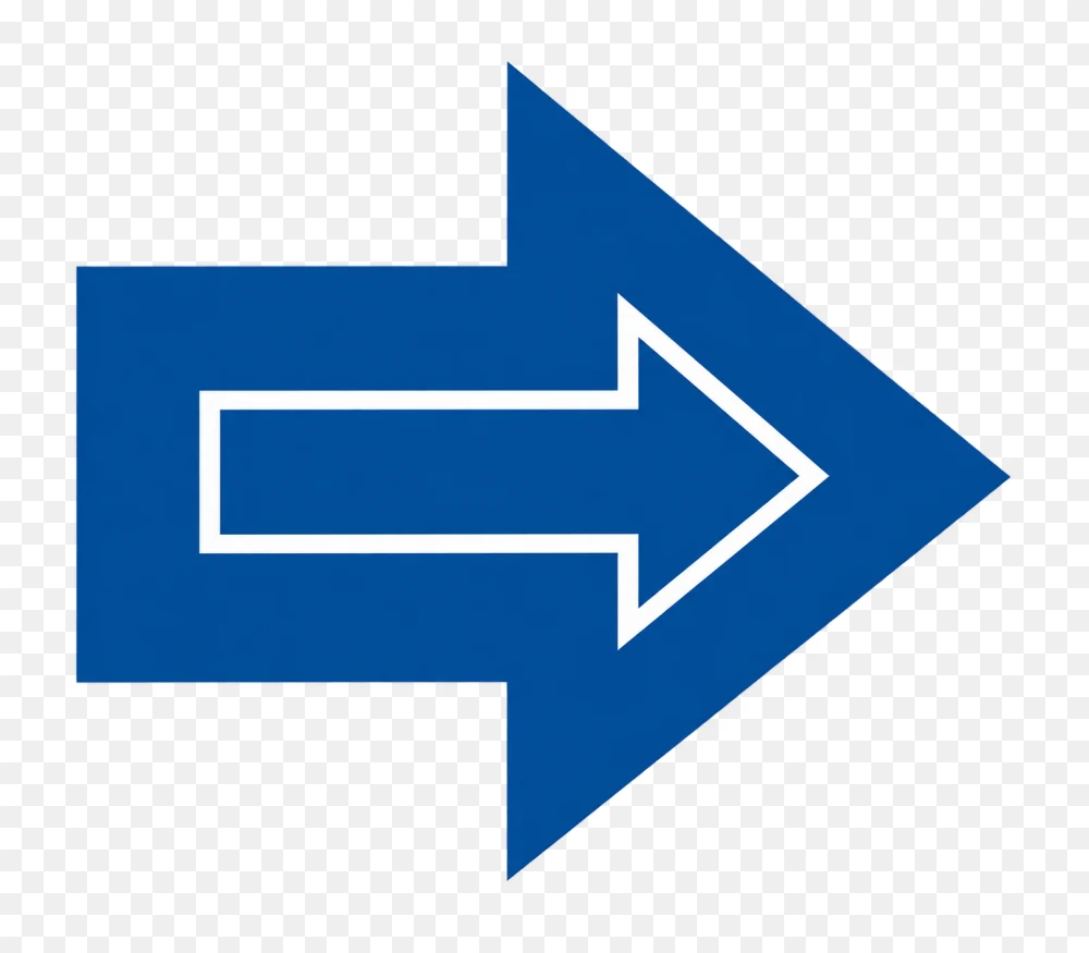 Bold Blue Right Arrow Symbol Graphic PNG  Transparent Background