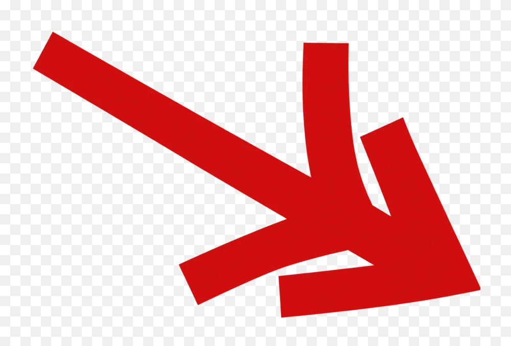 Bold Red Arrow Pointing Downward Graphic PNG Transparent Background