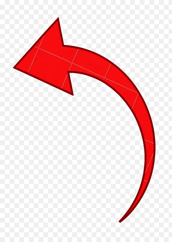 Bold Red Curved Arrow PNG Transparent Asset  Transparent Background