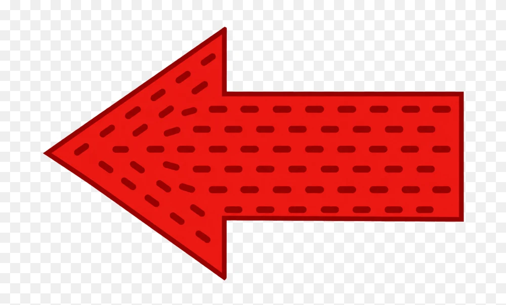Bold Red Dashed Left Arrow Transparent PNG  Transparent Background