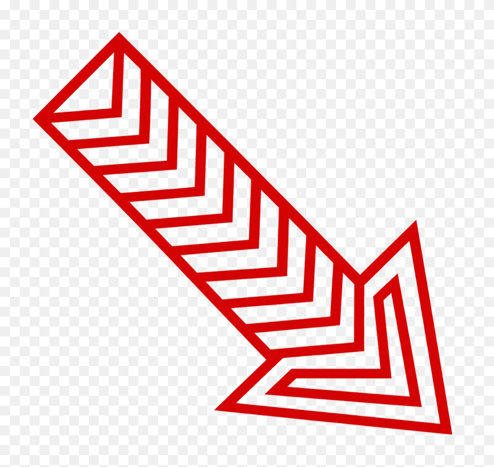 Bold Red Directional Arrow Transparent Graphic PNG Transparent Background