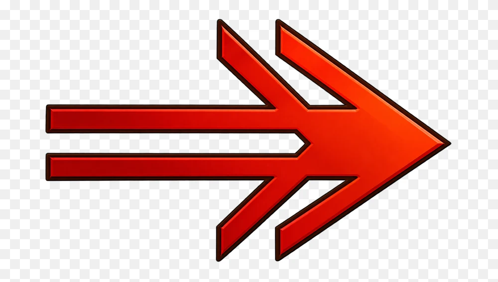 Bold Red Double Arrow Directional PNG  Transparent Background