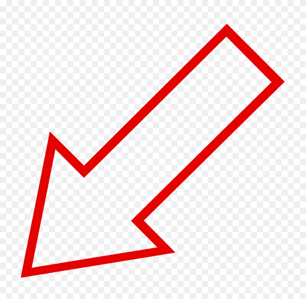 Bold Red Downwards Arrow Vector Icon PNG Transparent Background