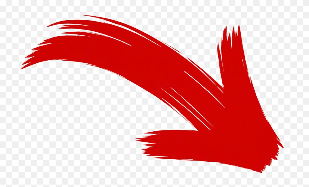 Bold Red Painted Arrow Directional PNG  Transparent Background