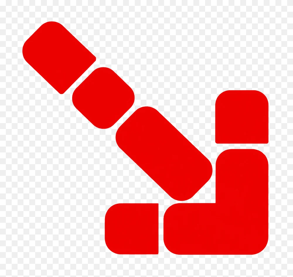 Bold Red Segmented Corner Arrow Pointer Icon PNG Transparent Background