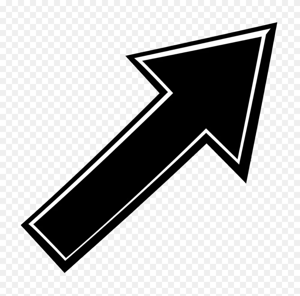 Bold Upward Diagonal Arrow PNG Graphic  Transparent Background