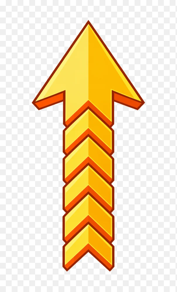 Bold Yellow Chevron Up Arrow PNG  Transparent Background