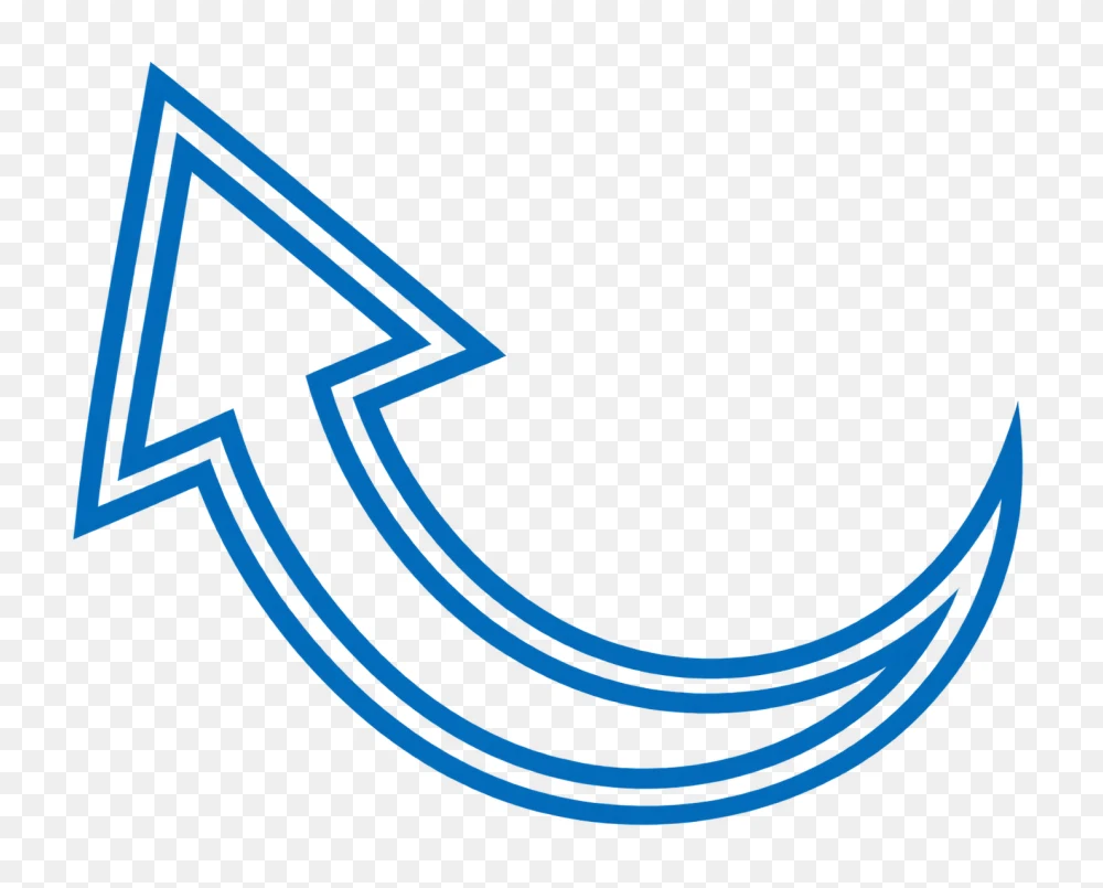 Curved Blue Arrow Directional Transparent Background PNG Transparent Background