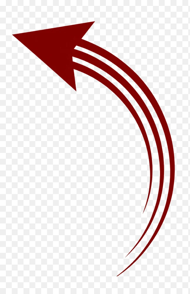 Curved Red Arrow Pointing Left Transparent PNG  Transparent Background