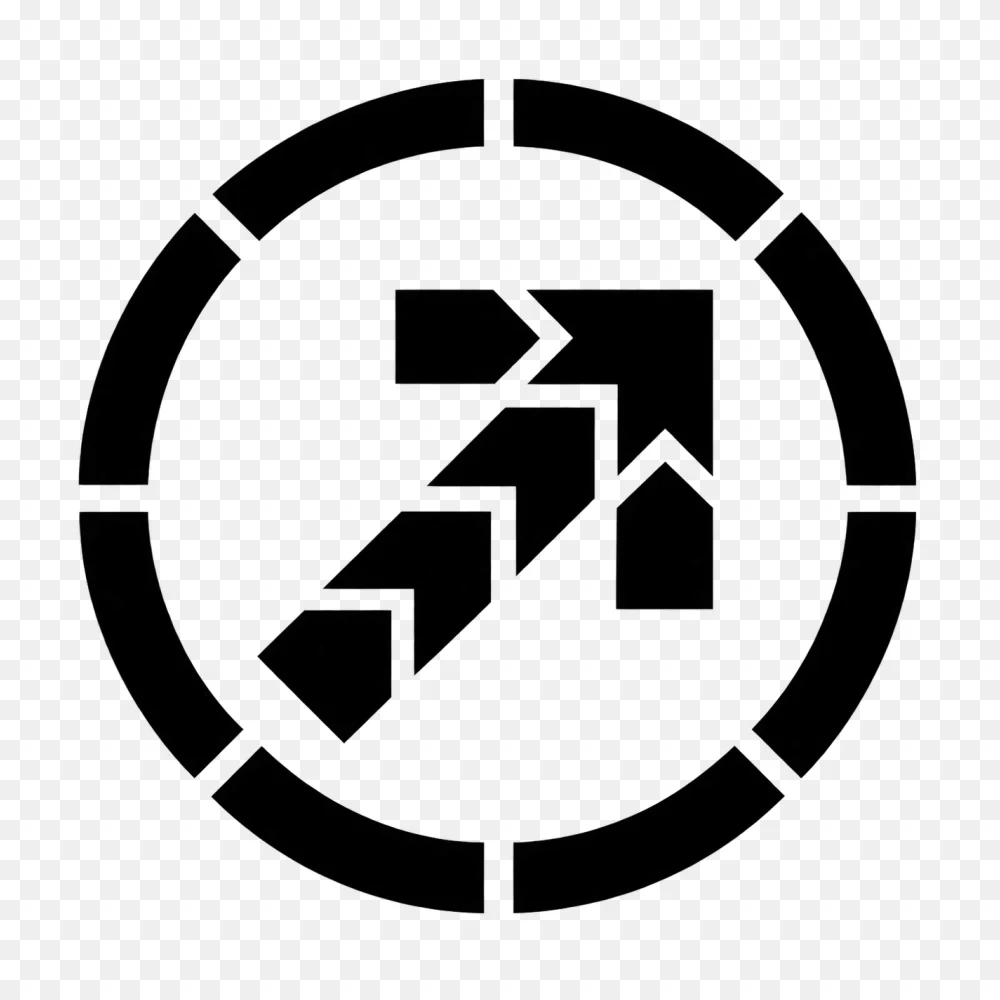 Dashed Ring Segmented Up Right Arrow Png  Transparent Background