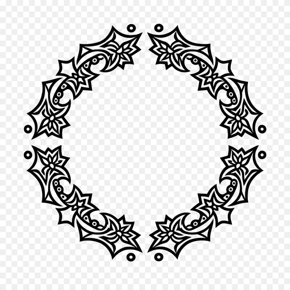 Decorative Floral Round Frame Transparent Background PNG  Transparent Background