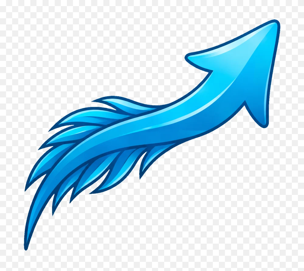 Dynamic Blue Upward Arrow Vector PNG  Transparent Background
